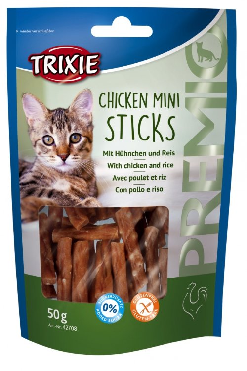 Лакомство для кошки PREMIO Mini Sticks курица/рис 50 г (Трикси)