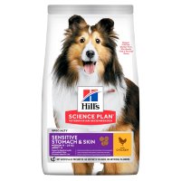 Сухий корм для дорослих собак середніх порід з куркою з чутливим травленням та шкірою (Хиллс)