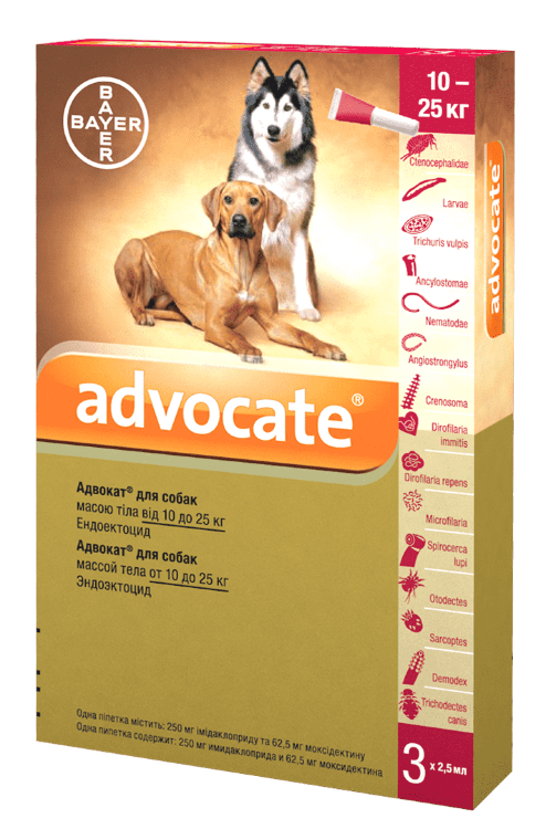 Advocate Dog Адвокат для собак 10-25 кг (Байер)