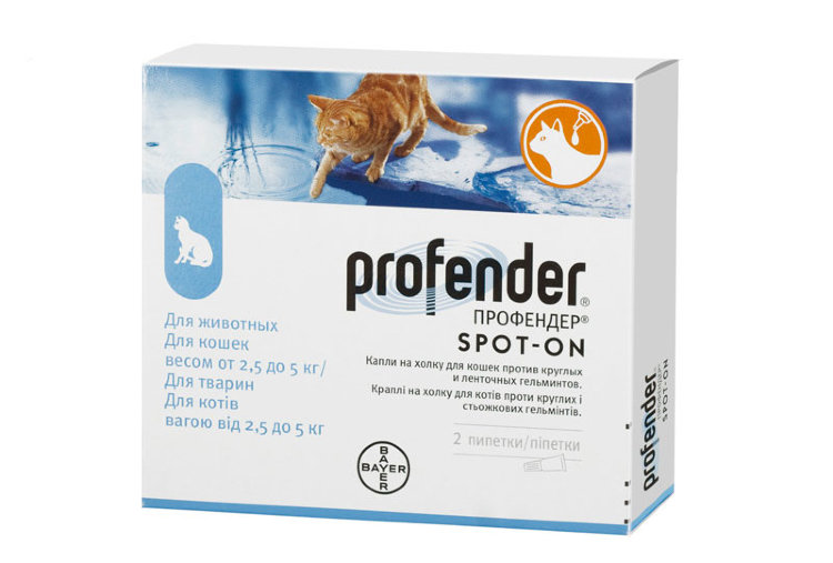 Profender Cat Профендер капли для кошек от 2,5 до 5 кг (Байер)