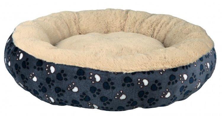Лежак для собак и кошек Tammy бежево-синий с лапками (Трикси)
