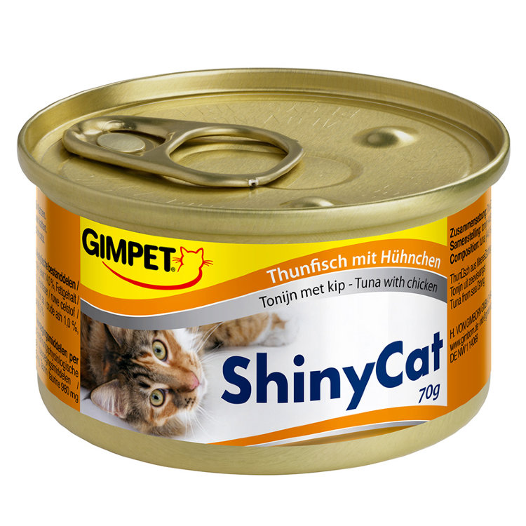 Shiny Cat k консервы для кошек Тунец и курица (Джимпет)