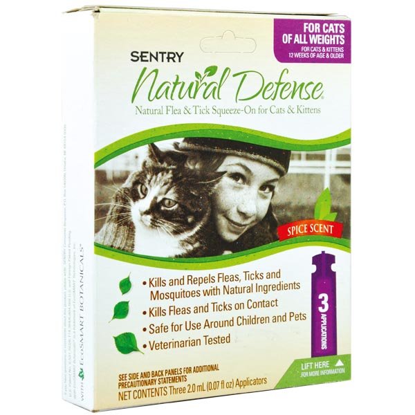 Natural Defense Натуральная защита - капли от блох и клещей для кошек всех пород, 2 мл (Сентри)