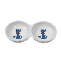 Двойная миска для кошек с рисунком Porcelain Double (Карли-Фламинго)