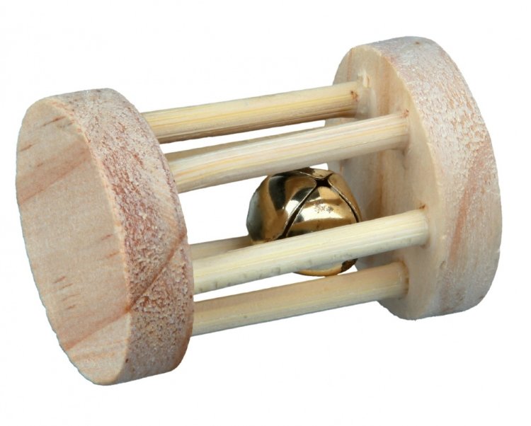 Игрушка-валик деревянная для грызунов со звонком (Трикси)