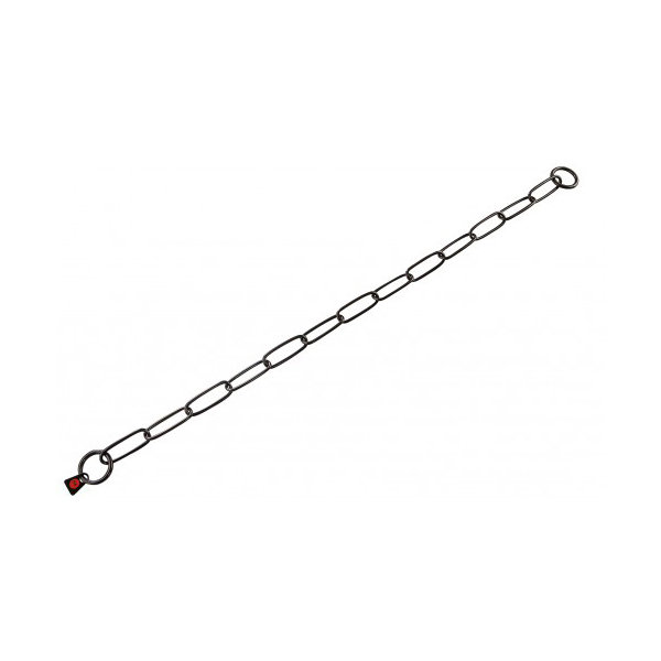 Ошейник-цепь для собак, широкое звено, 3 мм, черная сталь Long Link (Спрингер)