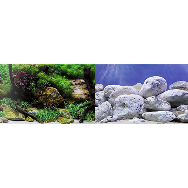 Фон двойной для аквариума, аквасад/светлые камни (Хаген)