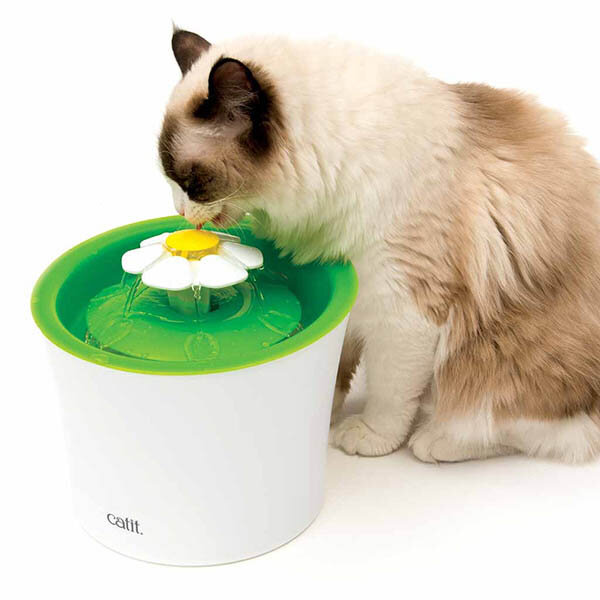 Поилка-фонтан цветок для кошек с LED подстветкой 3 л