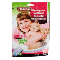 Рукавица - салфетка для мытья без воды для котов Washing Glove Cat (Карли-Фламинго)