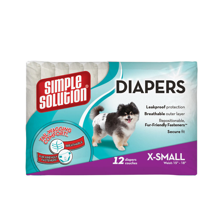 Disposable Diapers X-Small Гигиенические подгузники для собак очень малого размера по 12 шт (Симпл Солюшен)