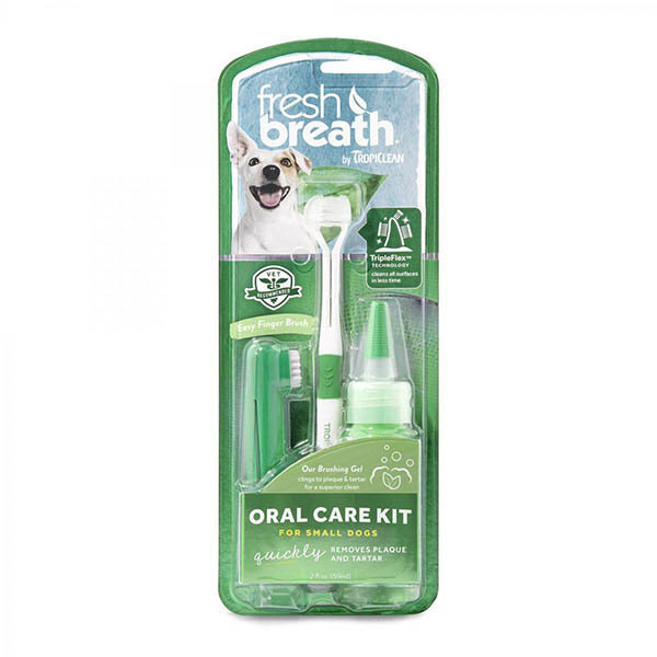 Набор Fresh Breath для собак малых пород (гель для чистки зубов 59ml, зубная щетка,зубная щетка на палец)