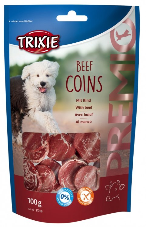 Лакомство для собак PREMIO Beef Coins с говядиной 100 г (Трикси)