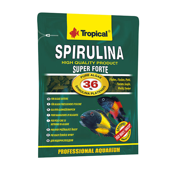Корм для рыб Super Spirulina Forte, хлопья 12 г (Тропикал)