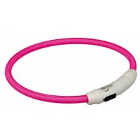 Ошейник светящийся с USB розовый для собак и кошек