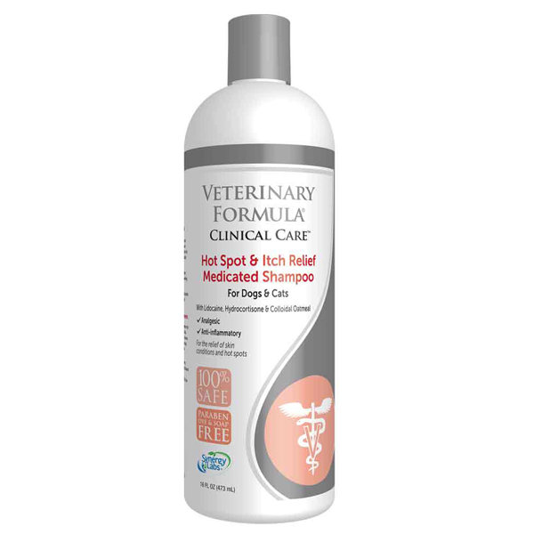 Шампунь для собак и кошек антиаллергенный Hot Spot&Itch Relief Medicated Shampoo (Ветеринарная Формула)