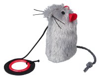 Игрушка для кошек Мышка со свистком, 9 см
