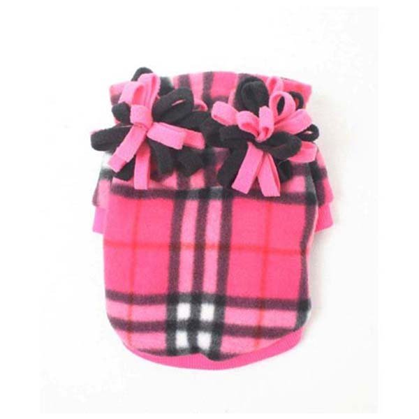 Одежда для собак розовая кенгурушка Pink Plaid Hoodie (Манки Дейз)