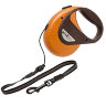Поводок рулетка для собак до 20 кг, с ручкой и кнопкой блокировки, светоотражающий шнур 8 м DogxToGo Cord (Карли-Фламинго)