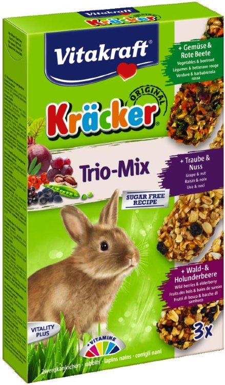 Крекер для кроликов с овощами, орехами и лесными ягодами (3 шт) (Витакрафт)