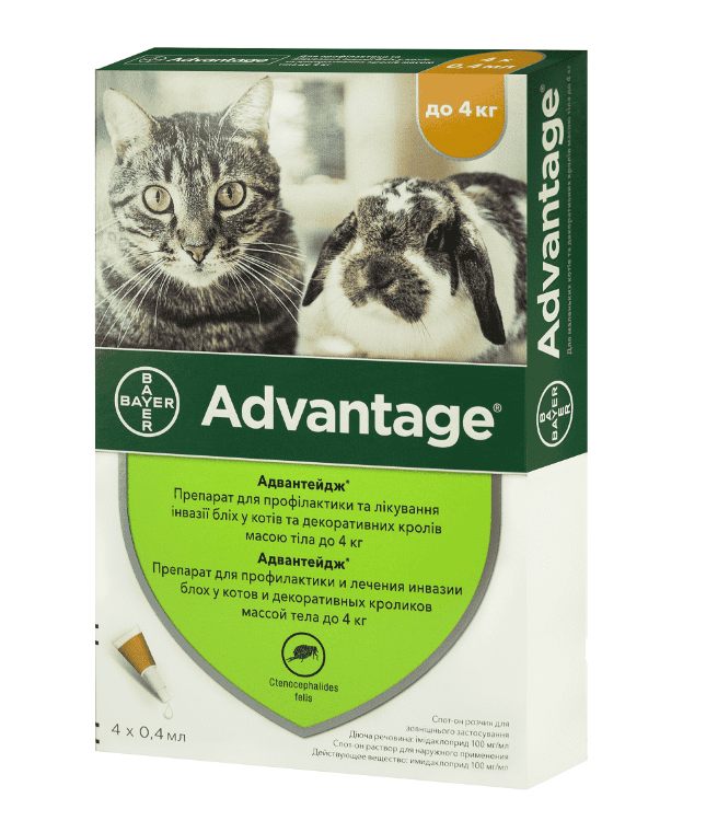 Advantage Адвантейж для котов №40 до 4 кг (Байер)