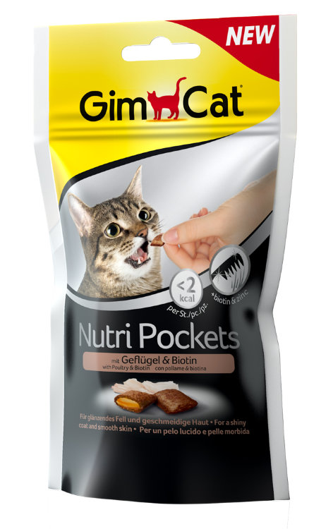 Nutri Pockets лакомство для кошек Птица+Биотин (Джимпет)
