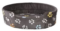 Лежак для собак и кошек с бортиком Jimmy серый с лапками (Трикси)