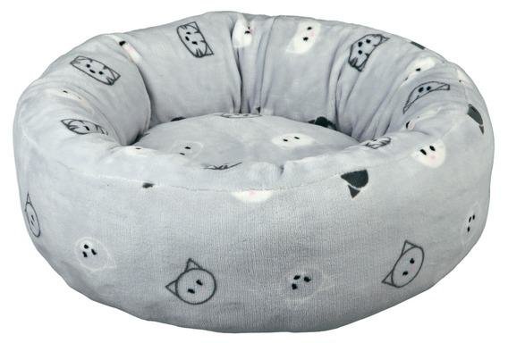 Лежак для собак и кошек Mimi 50 см серый с мордочками (Трикси)