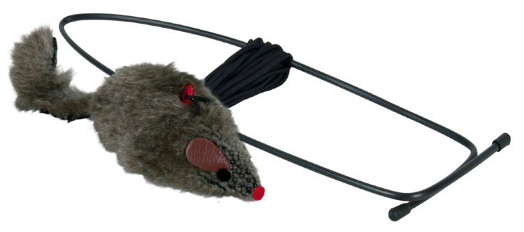 Игрушка для кошек Мышка на удочке, 8 см 190 см