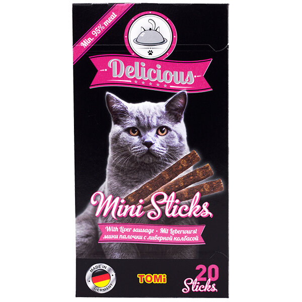 ТOMi Delicious Mini Sticks Liver Sausage ТОМИ ДИЛИШЕС ЛИВЕРНАЯ КОЛБАСА лакомство для котов