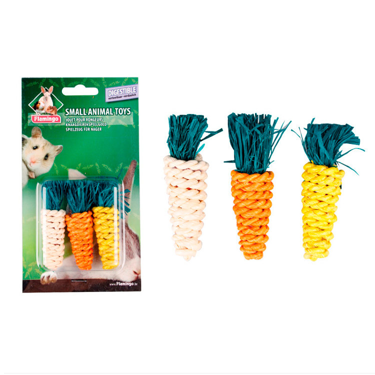Игрушка для грызунов в виде морковки, для гигиены зубов Small Carrots (Карли-Фламинго)