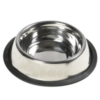 Миска для собак с резиновым ободком Dish Steel Rim (Карли-Фламинго)