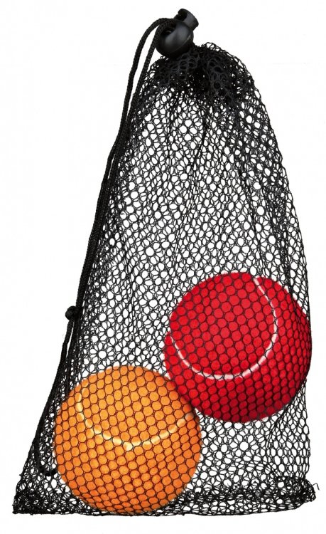 Мяч теннисный в сетке для собак и кошек, 6 см (2шт)