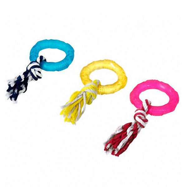Игрушка для собак, фигурное кольцо с веревкой Good 4 Fun Ring With Rope (Карли-Фламинго)