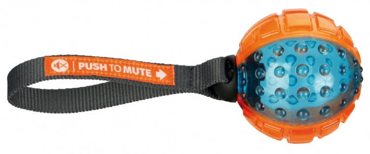 Игрушка для собак Мяч Push to mute на веревке термопластрезина, 7 см 22 см