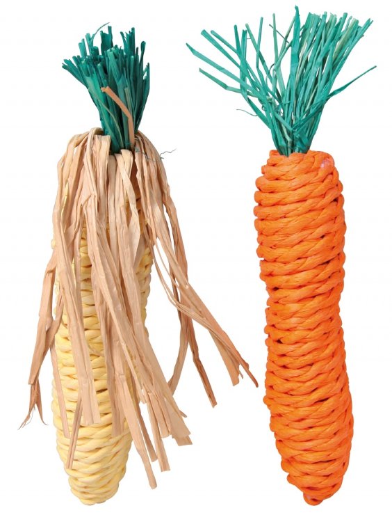 Игрушка для грызунов морковь+кукуруза сизаль 15 см (Трикси)