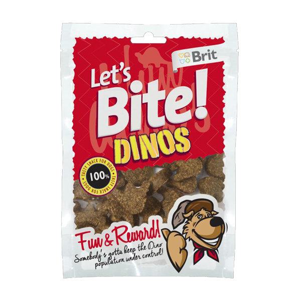 Тренировочные лакомства для собак Let's bite "динозаврики" с ягнятиной 150 г (Брит кер)