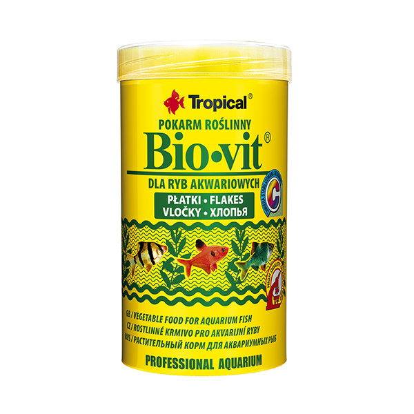 Растительный корм для аквариумных рыб Bio-vit, хлопья (Тропикал)