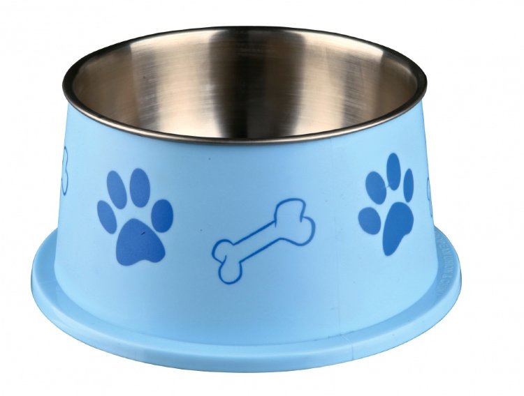 Миска для собак металлическая спаниель на резине с пластиковым покрытием 0,9 л 15 см