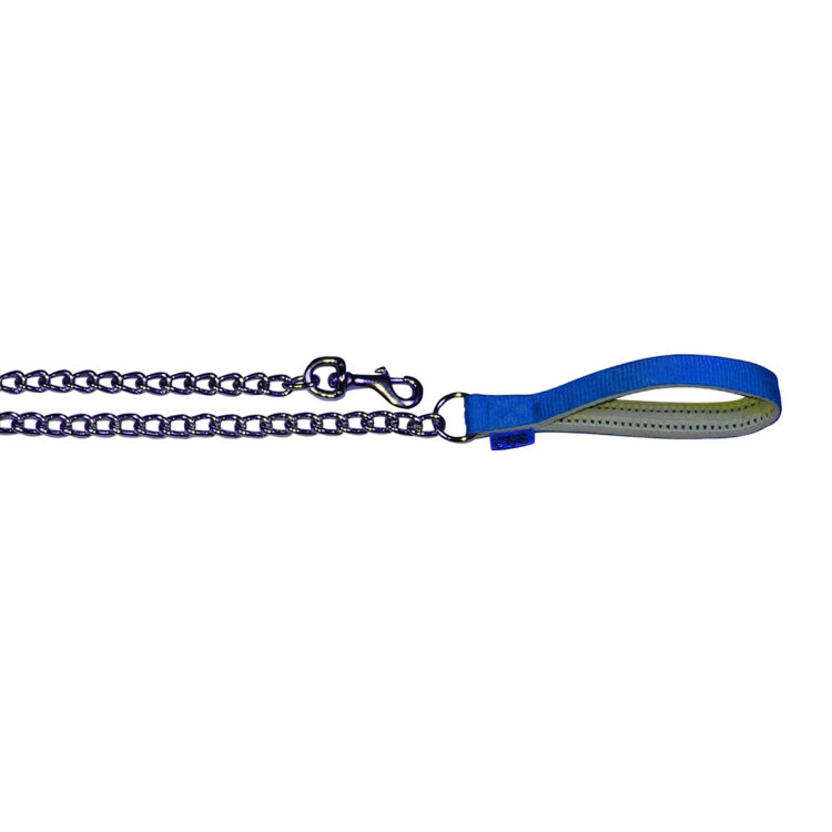 Поводок-цепь Dog Extremе с нейлоновой ручкой для мелких пород (звено 2 мм, длина 115 см) синий