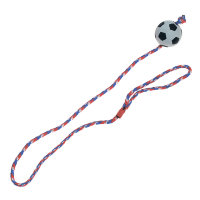 Игрушка для собак, резиновый мяч спонжбол на веревке Sponge Ball With Rope (Карли-Фламинго)