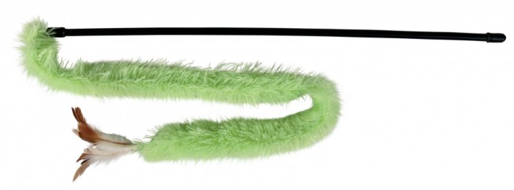 Игрушка для кошек Палочка с плюшевой лентой и пером, 48 см