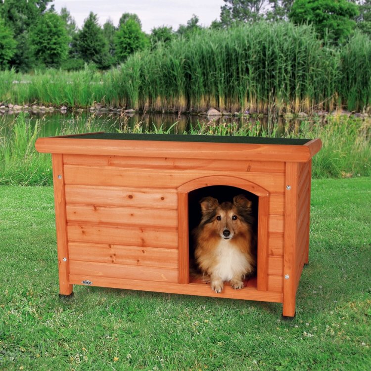 Будка деревянная для собак Natura ровная крыша (Трикси)