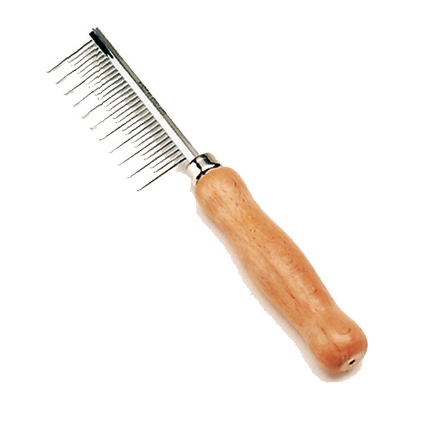 Расческа для длинной шерсти с деревянной ручкой Shedding Long Hair (Сафари)