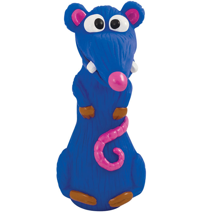 Lil Kooky Rat Игрушка-пищалка для малых и средних пород собак "Синяя Крыса Розовый Нос" (Петстейдж)