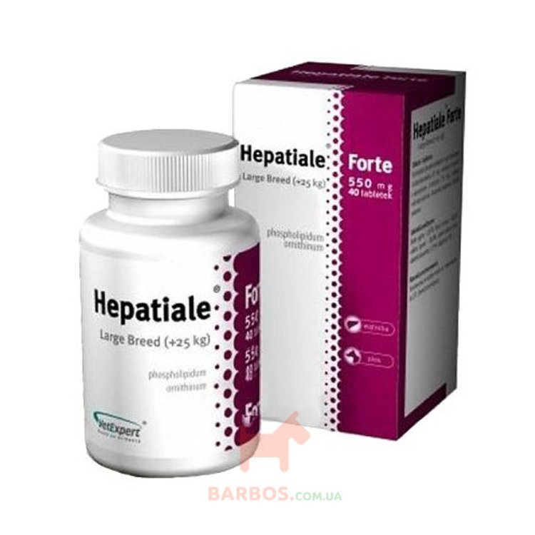 Гепатиале Форте ЛБ - Поддержание функции печени для собак и кошек крупных пород (фосфатидилхолин, орнитин), 40 таблеток (Ветэксперт)