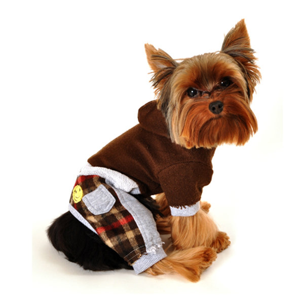 Одежда для собак коричневый костюмчик Brown Flannel Jumper (Манки Дейз)