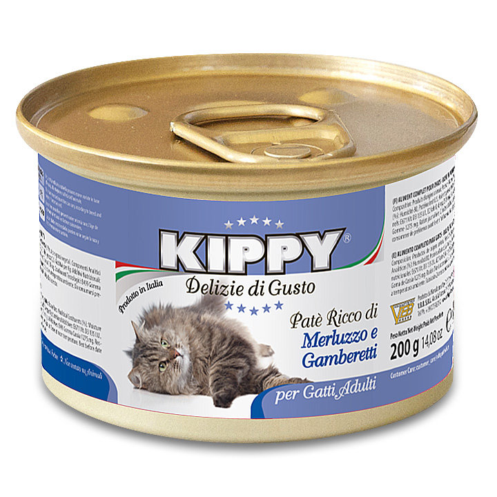 Консервы для кошек KIPPY Cat, треска и креветки, 200 г (Киппи)