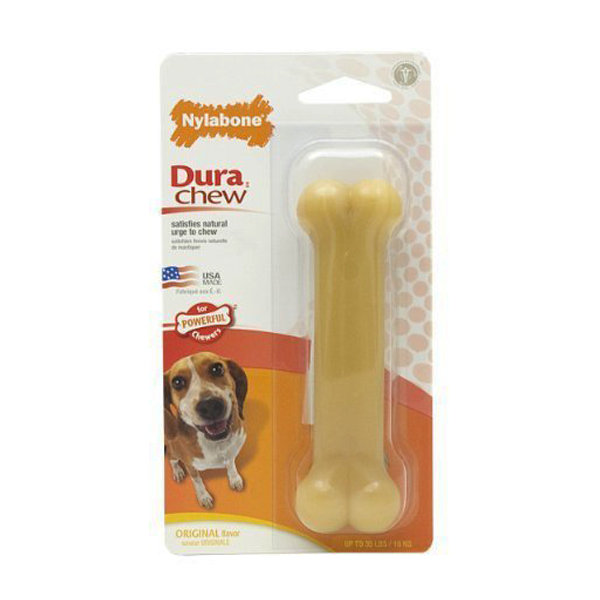 Жевательная игрушка кость для собак до 16 кг с интенсивным стилем грызения Dura Chew Wolf (Нилабон)