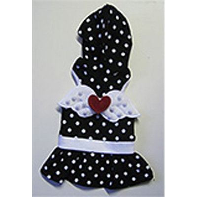 Одежда для собак черное платье в белый горошек Angel Wing Polka (Манки Дейз)