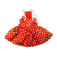 Одежда для собак красное платье Polka dot dress red (Манки Дейз)